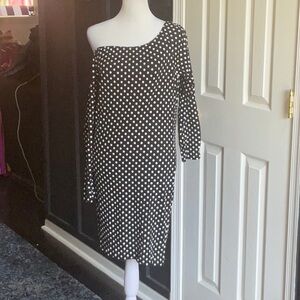 Boohoo Black and White One Shoulder Bodycon Dress